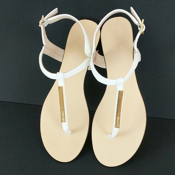 calvin klein sandals white